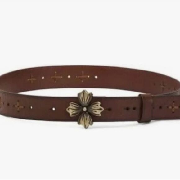 Patricia Nash Astrid Floret Leather Belt- Tan main image 5